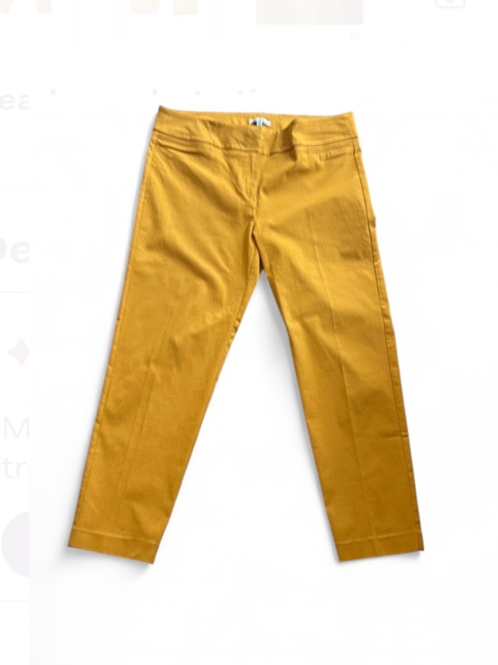 Emma & Olivia Yellow Solid Women's Dress Pants Flat Front Regular Size 12